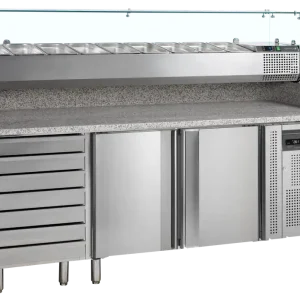 Alleen Vandaag TEFCOLD Pizzatafel incl. unit voor toppings - PT1310 + VK38-200