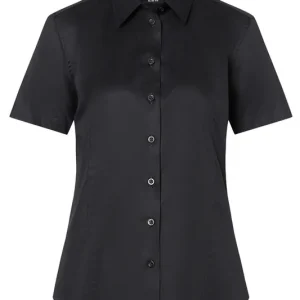 Actieprijs Blouse Met Korte Mouwen Voor Dames, Gemaakt Van Active-Stretch In Een Moderne Pasvorm - Zwart - M