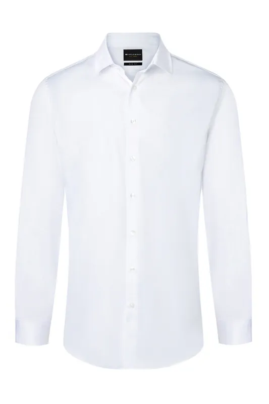 Nu Kopen Herenoverhemd Met Lange Mouwen, Active-Stretch, Slim Fit - Wit - M