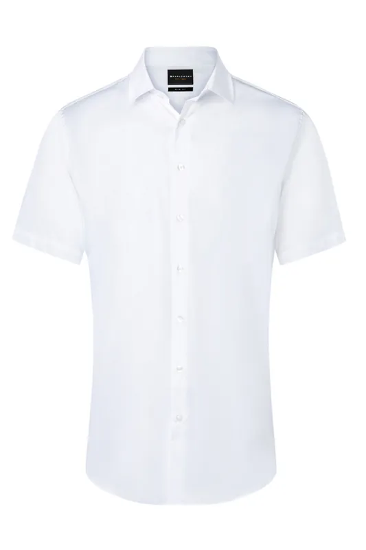 Alleen Vandaag Herenoverhemd Met Korte Mouwen, Active-Stretch, Slim Fit - Wit - M