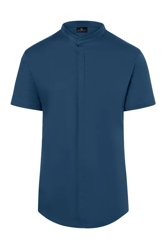 Koksbuis Met Korte Mouwen Voor Heren, Diamond Cut Avantgarde - Staalblauw - 44 Weekendaanbieding