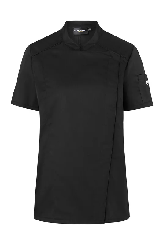 Koksbuis Met Korte Mouwen Voor Dames, Moderne Look - Zwart - 34 Koopje