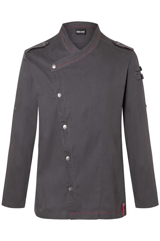 Koksbuis Met Lange Mouwen Voor Heren, Denimstijl, Rock Chef-Stage2 - Vintage Zwart - 46 Dagaanbieding