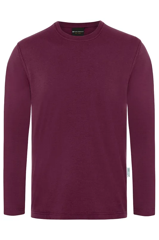 Herenoverhemd Met Lange Mouwen, Casual-Stijl, Gemaakt Van Duurzaam Materiaal - Aubergine - L Nu Kopen